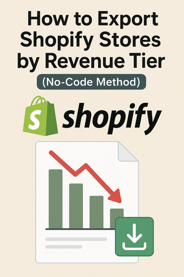 How to Export Shopify Stores by Revenue Tier (No-Code Method)